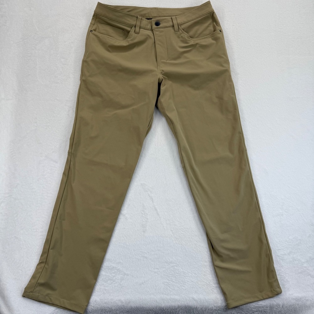 Lululemon Mens Commission Pant Slim 31x32 Beige Polyester Blend Casual READ‎